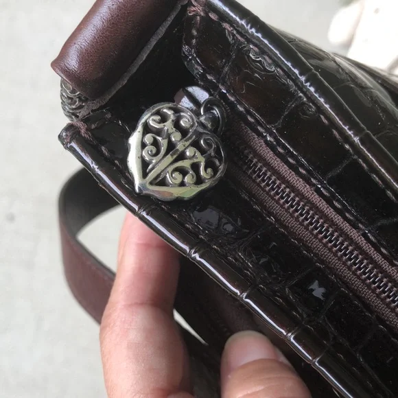 BRIGHTON Reptile Embossed Patent Leather Shoulder Bag - #D723012 - Picture 10 of 15